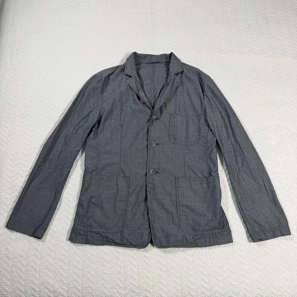 Save Khaki United SKU Mens M Blazer Cotton Lightweight USA Gray Unstructured